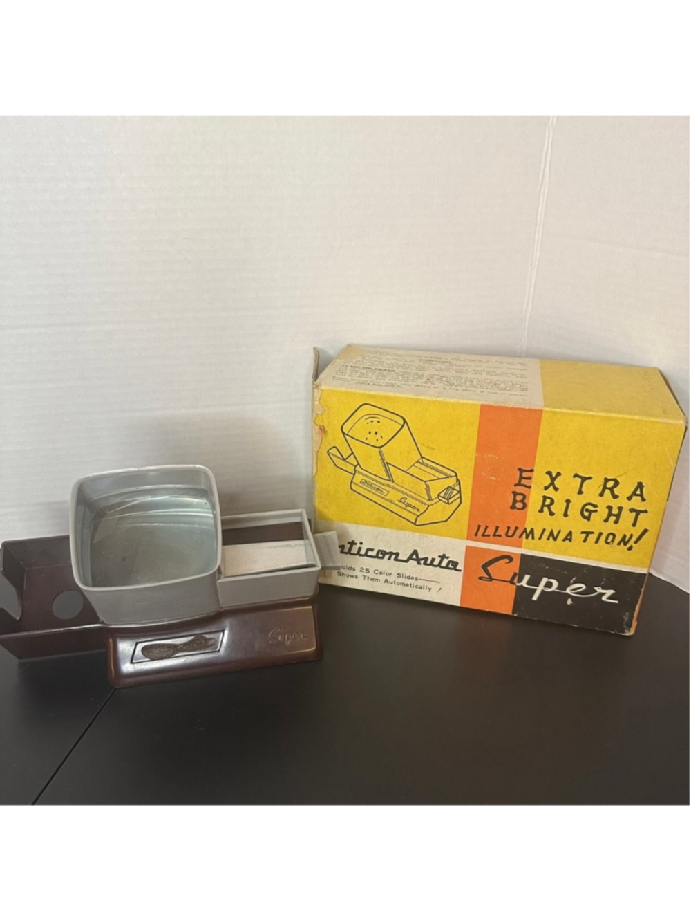 Vintage Opticon Auto Super Automatic Table Slide Viewer w/ Box